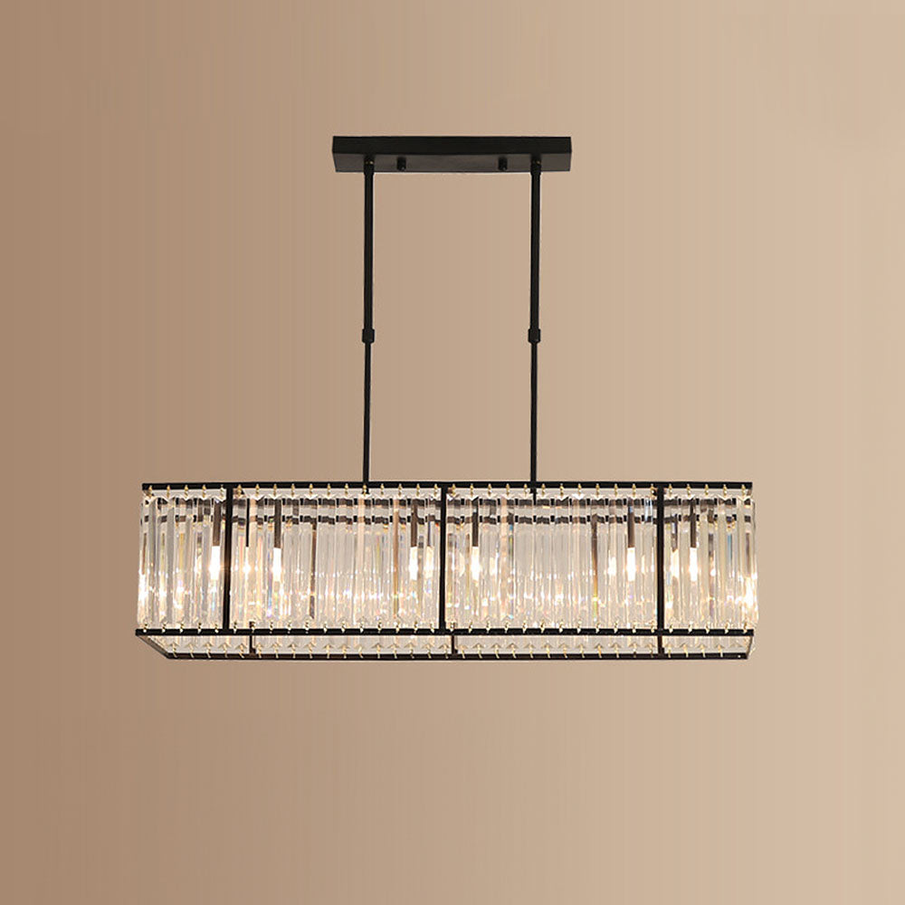 Nordic Square Crystal Island Lamps For Kitchen