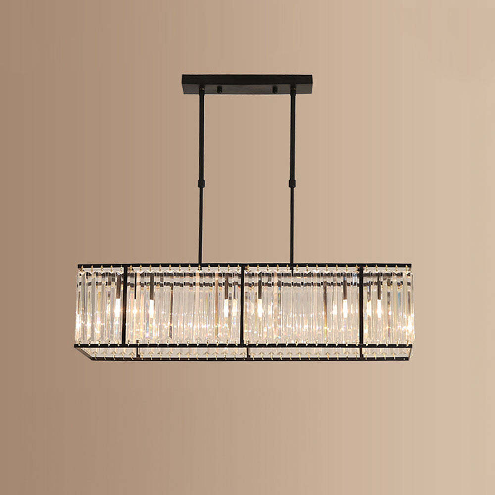 Nordic Square Crystal Island Lamps For Kitchen