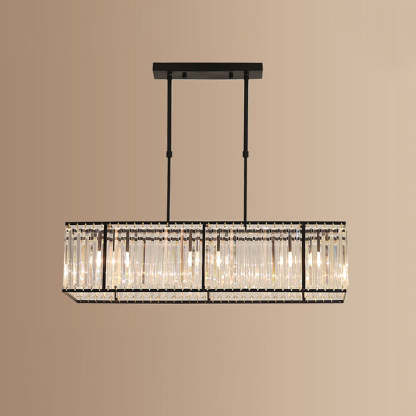 Nordic Square Crystal Island Lamps For Kitchen