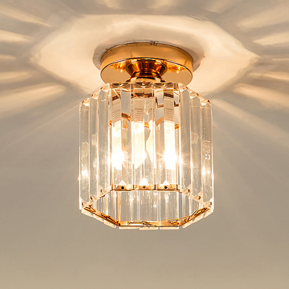 Luxurious Crystal Semi Flush Ceiling Light For Hallway