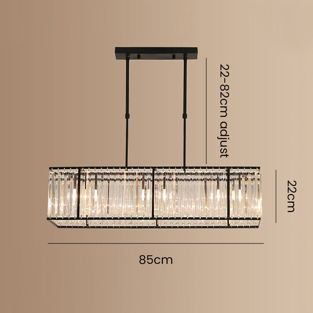 Nordic Square Crystal Island Lamps For Kitchen