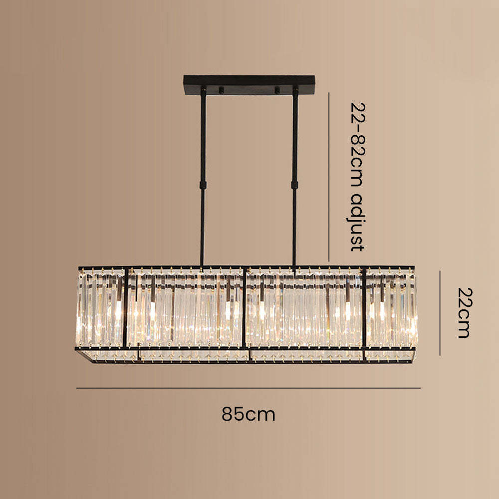 Nordic Square Crystal Island Lamps For Kitchen