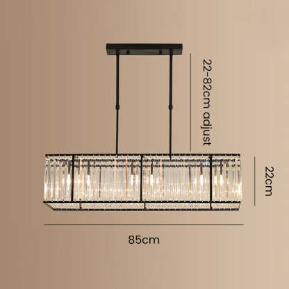 Nordic Square Crystal Island Lamps For Kitchen