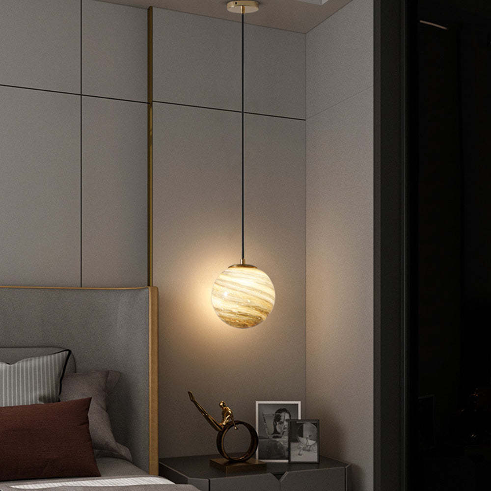 Planet Pretty Glass Pendant Light For Bedside