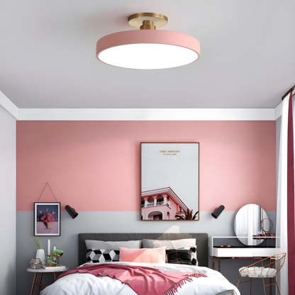 Simple Circular LED Semi Flush Mount Ceiling Light