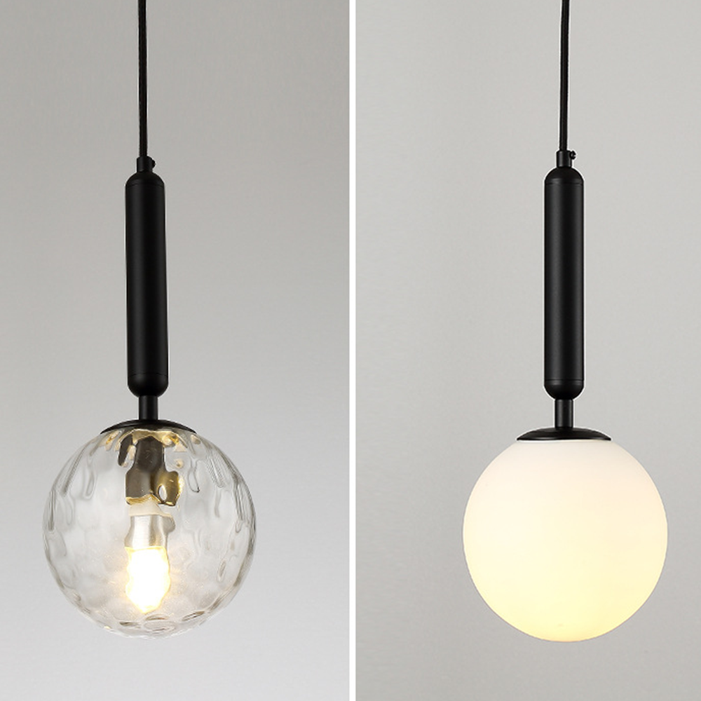  Simple Glass Bedside Pendant Light