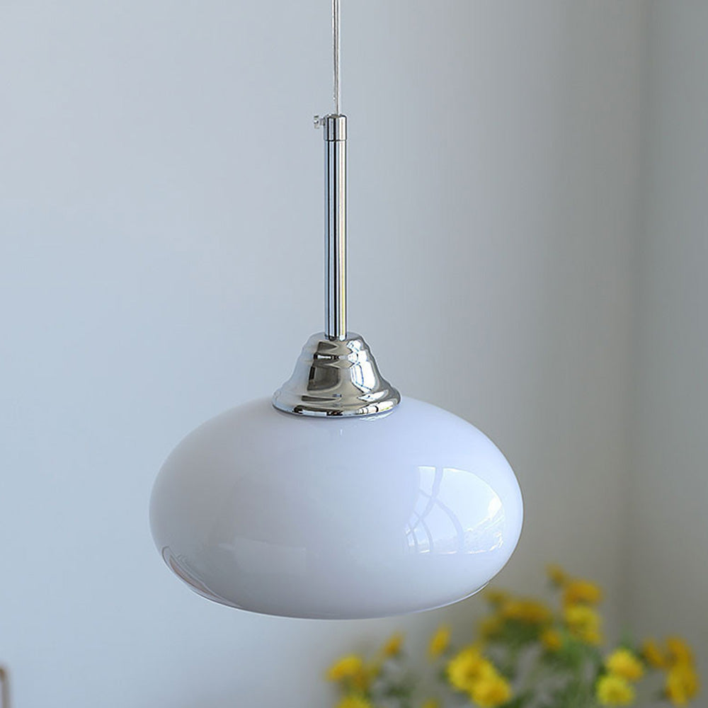 Contemporary Round White Bedside Pendant Lights