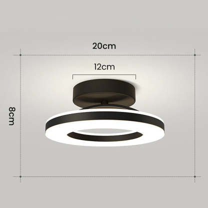 Gold Iron Hallway LED Semi-Flush Ceiling Light