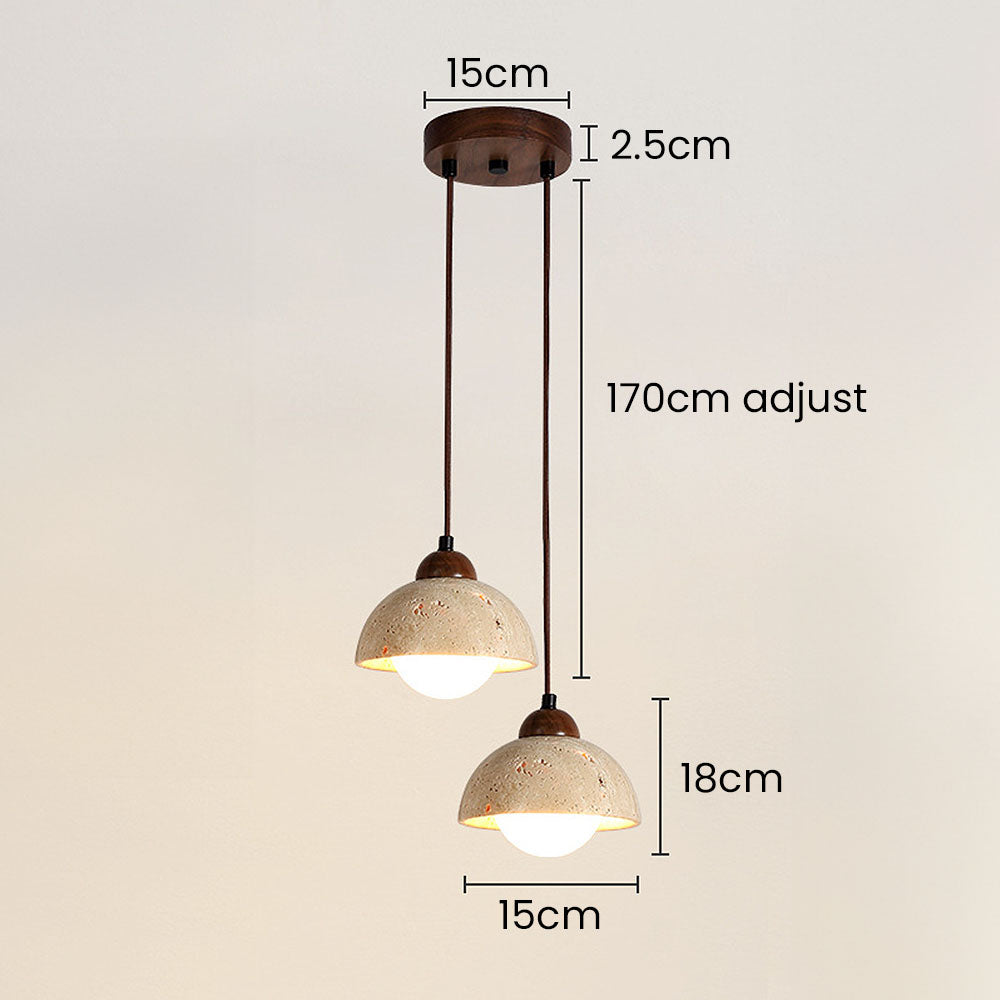 Retro Rustic Natural Stone Pendant Light For Dining Room