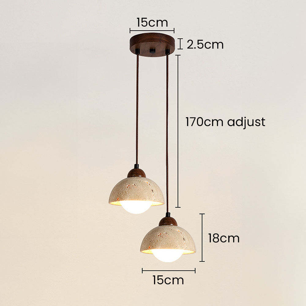 Retro Rustic Natural Stone Pendant Light For Dining Room