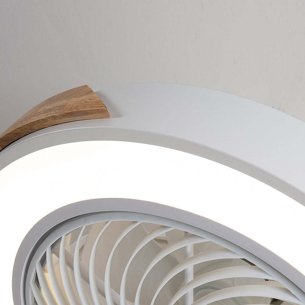 Modern Simple Round Iron Ceiling Fans With LED Lights