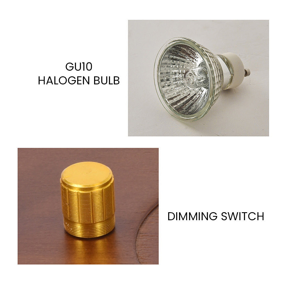 Vintage Mini Glass Flower Shape Wood Candle Warmer Light