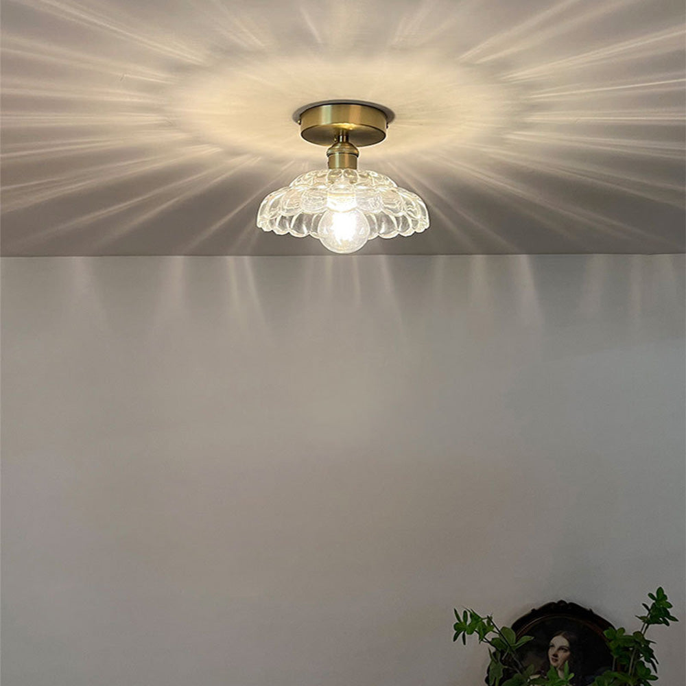 Modern Minimalist Clear Glass Semi-Flush Ceiling Lighting