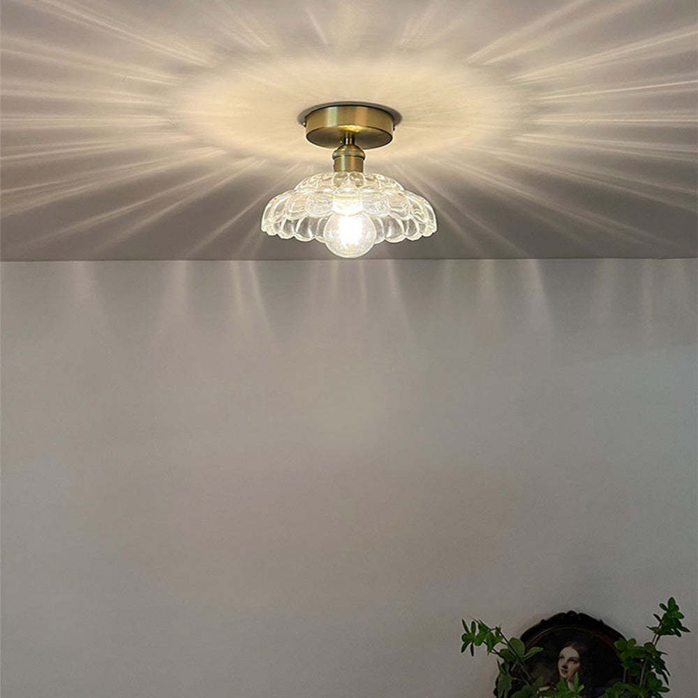 Modern Minimalist Clear Glass Semi-Flush Ceiling Lighting
