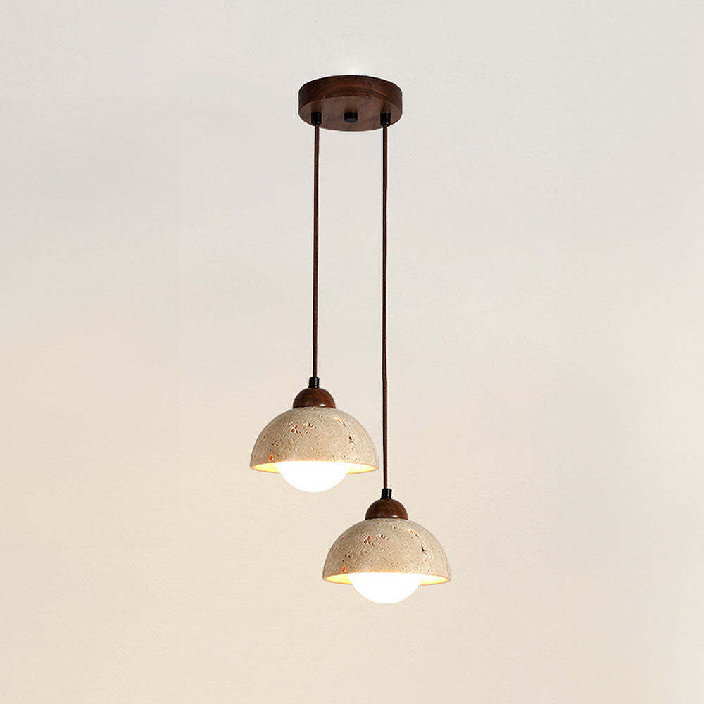 Retro Rustic Natural Stone Pendant Light For Dining Room