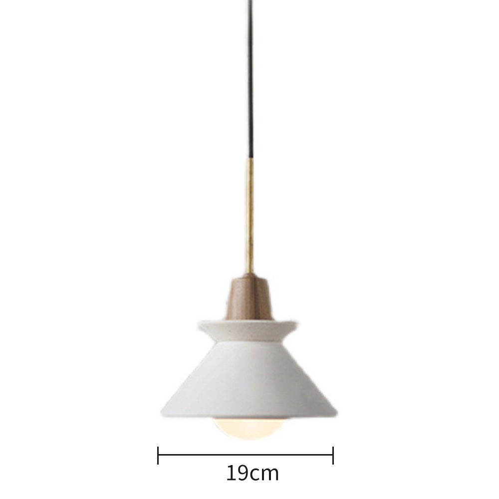 Modern White Concrete Cone Pendant Light