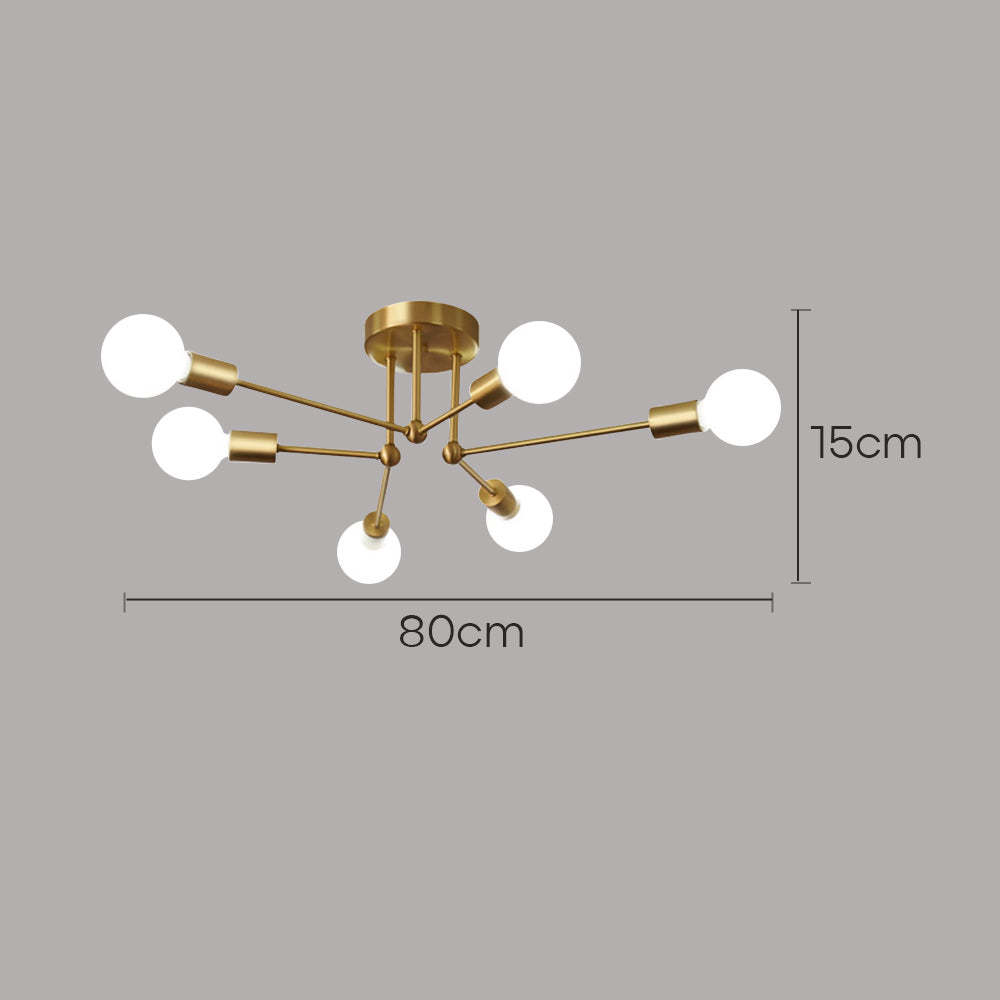 Stylish Muti-Lights Contemporary Gold Iron Living Room Ceiling Lights