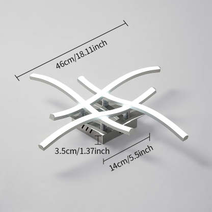 Silver Modern Aluminum Semi Flush LED Ceiling Lights For Bedroom