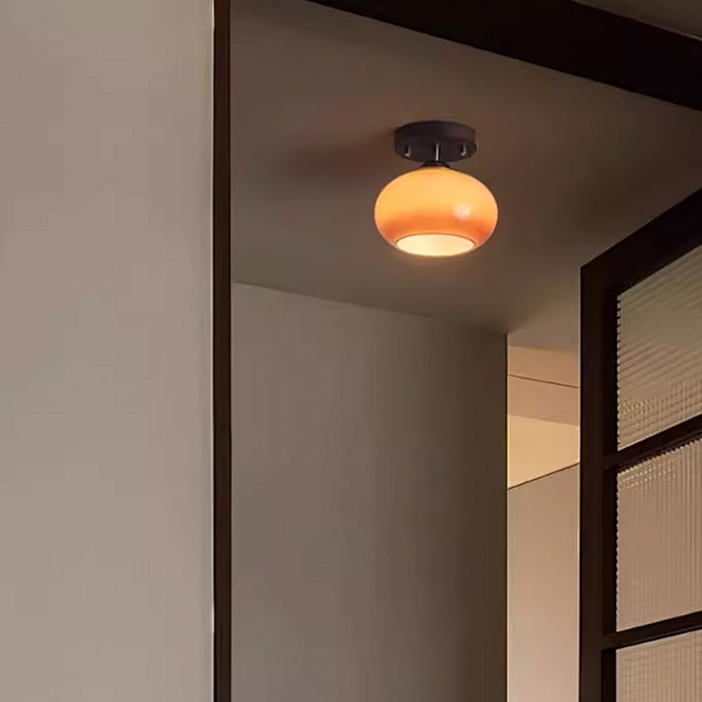 Vintage Orange Round Ceiling Bedroom Lighting