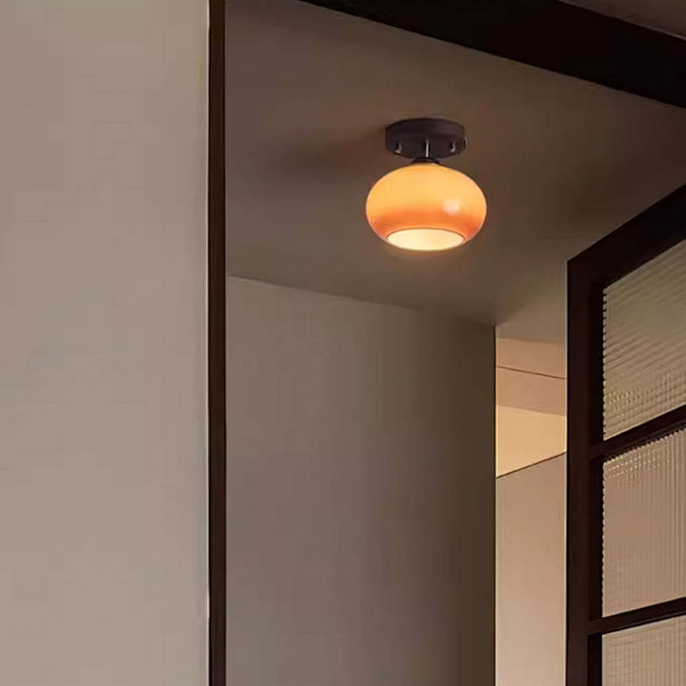 Vintage Orange Round Ceiling Bedroom Lighting