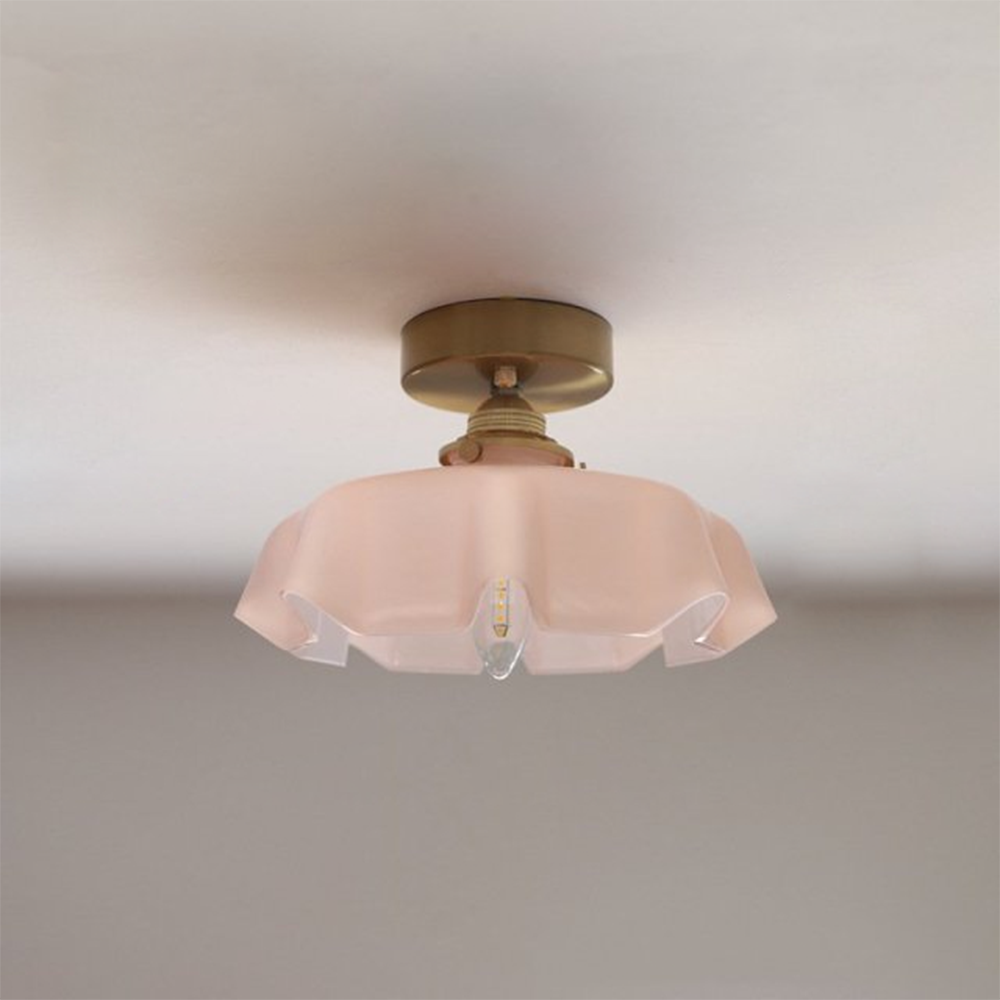 Flower Shaped GlassCeiling Light Macaron Color Ceiling Lamp -Homdiy