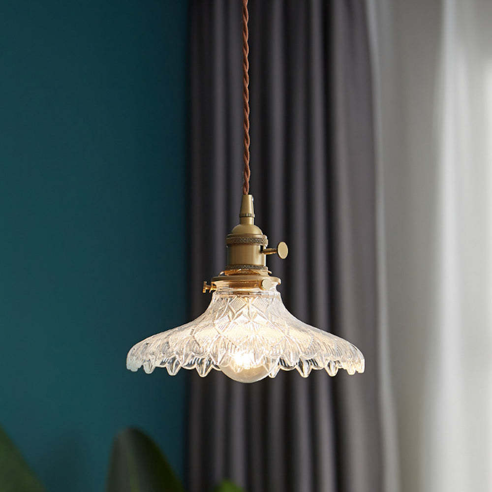 Vintage Glass Transparent Pendant Lighting For Bedroom