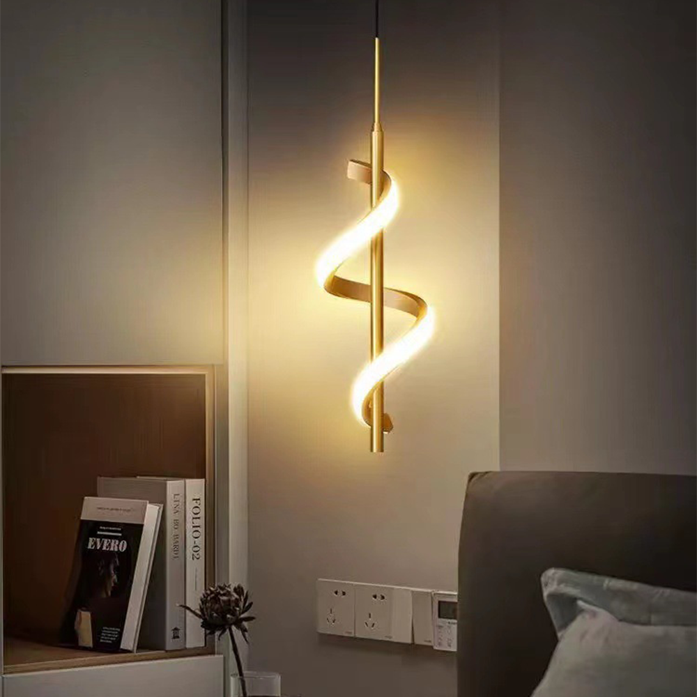 Luxury Brass Bedside LED Pendant Light