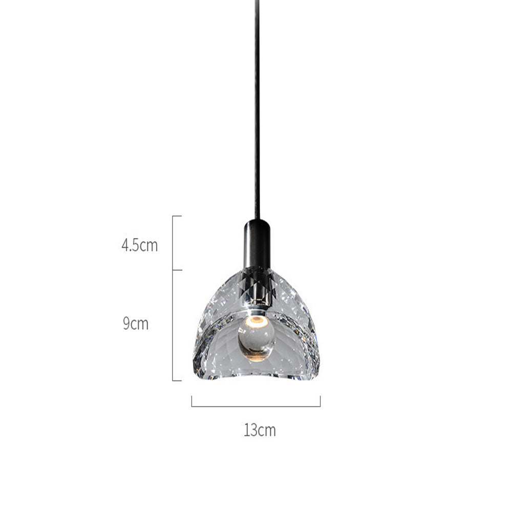 Modern Black Irregular Crystal LED Pendant Lighting