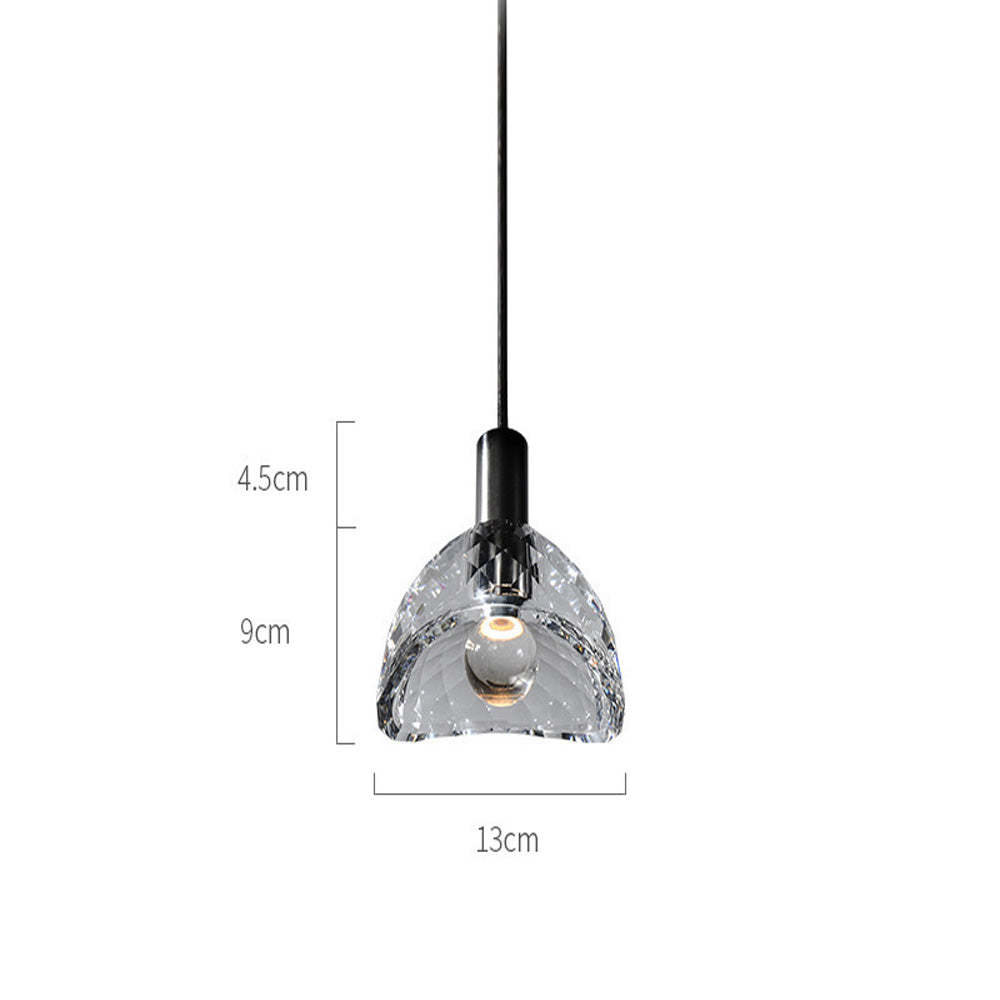 Modern Black Irregular Crystal LED Pendant Lighting