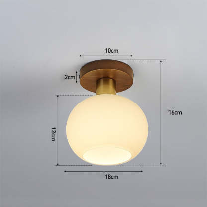 Nordic Walnut Minimalist Hallway Semi-Flush Ceiling Light