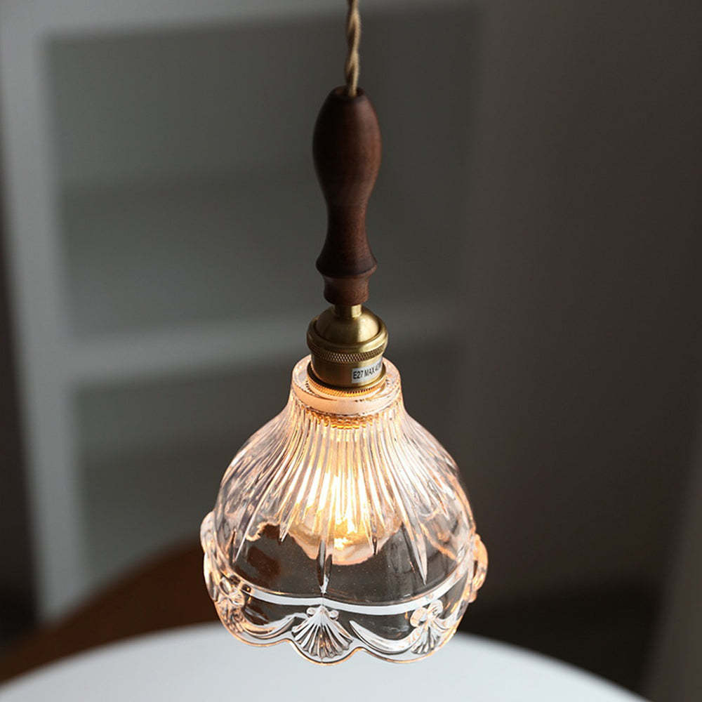 Vintage Small Glass Pendant Lighting For Bedroom