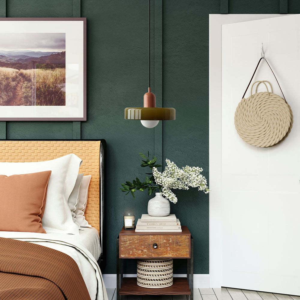 Modern Glass Disc Orb Hanging Bedside Lights