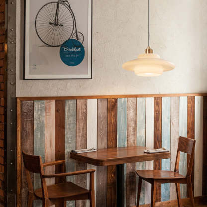 Mid Century Milk White Glass Pendant Hanging Light