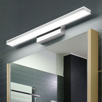 Contemporary Silver Simple Metal Mirror Bathroom Wall Light