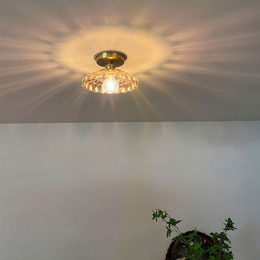 Modern Minimalist Clear Glass Semi-Flush Ceiling Lighting