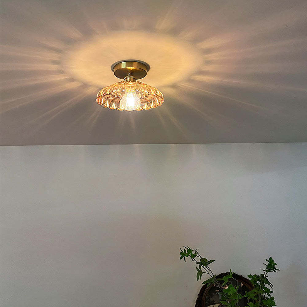 Modern Minimalist Clear Glass Semi-Flush Ceiling Lighting