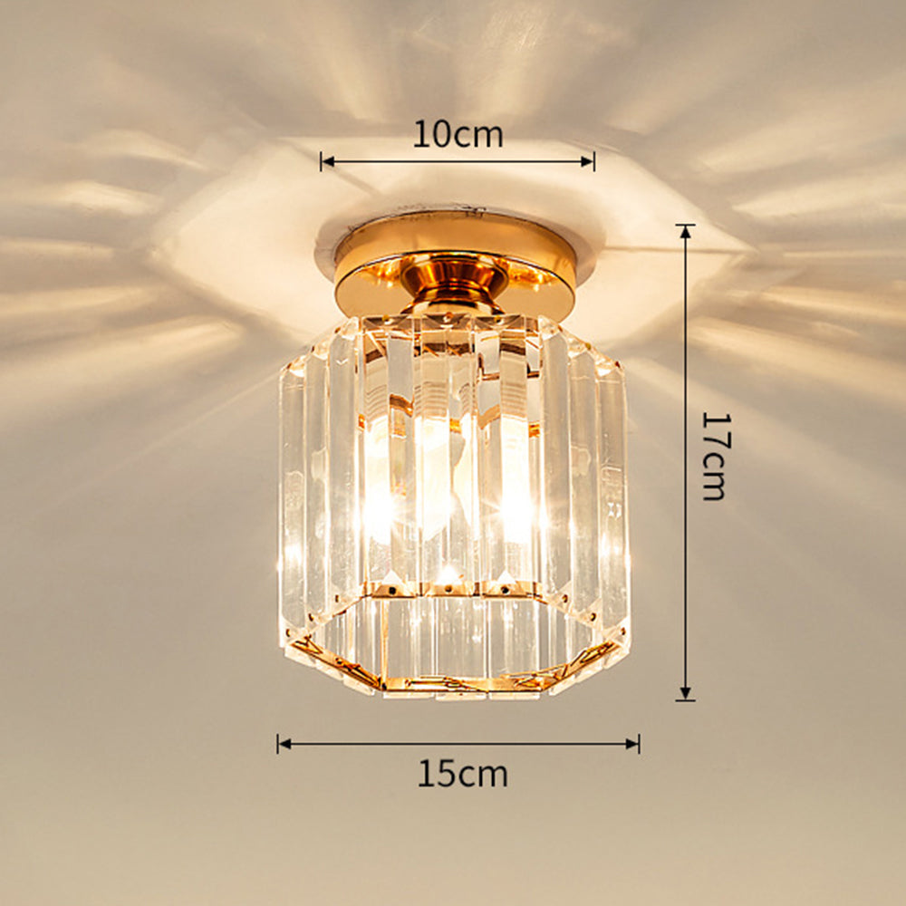 Luxurious Crystal Semi Flush Ceiling Light For Hallway