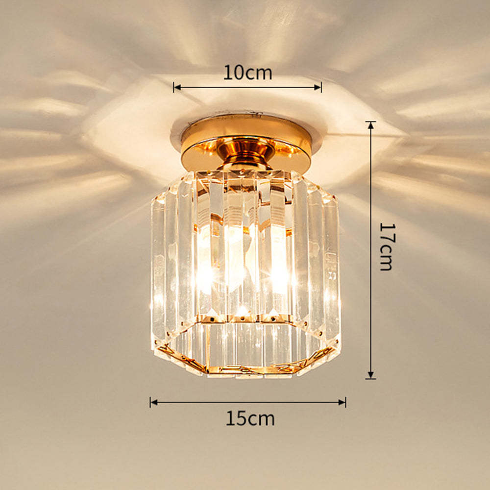 Luxurious Crystal Semi Flush Ceiling Light For Hallway