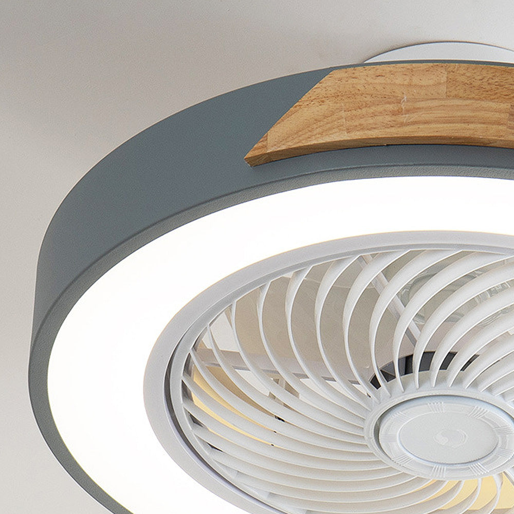 Modern Simple Round Iron Ceiling Fans With LED Lights