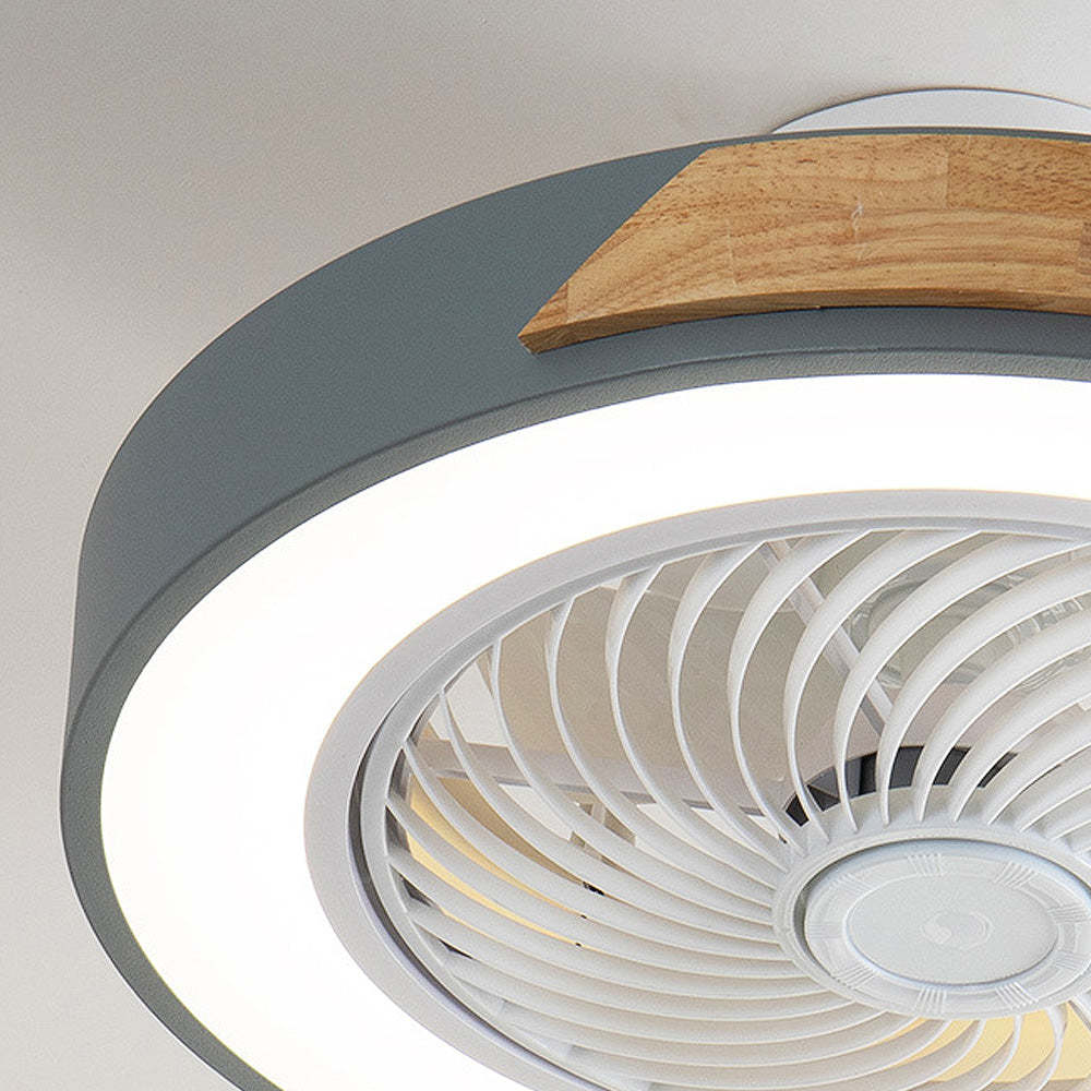 Modern Simple Round Iron Ceiling Fans With LED Lights