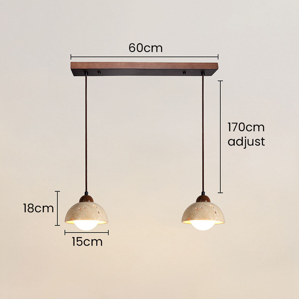 Retro Rustic Natural Stone Pendant Light For Dining Room