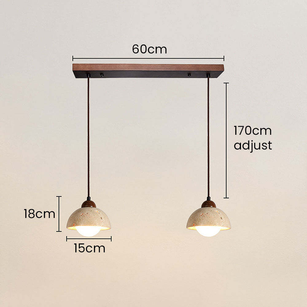 Retro Rustic Natural Stone Pendant Light For Dining Room