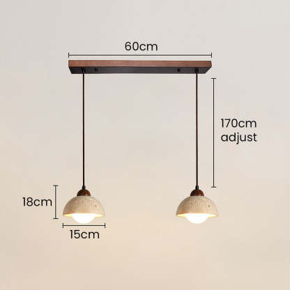 Retro Rustic Natural Stone Pendant Light For Dining Room