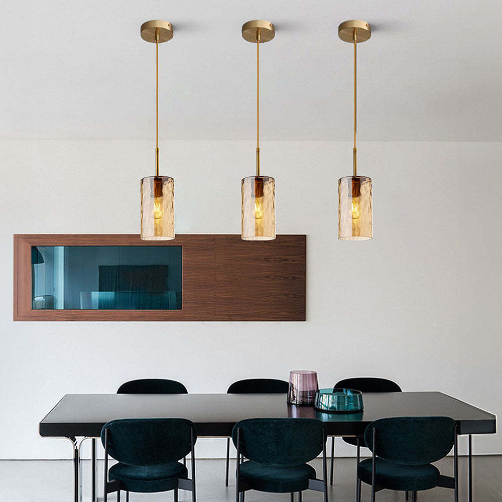 Modern Glass Clear Amber Pendant Light For Kitchen Island
