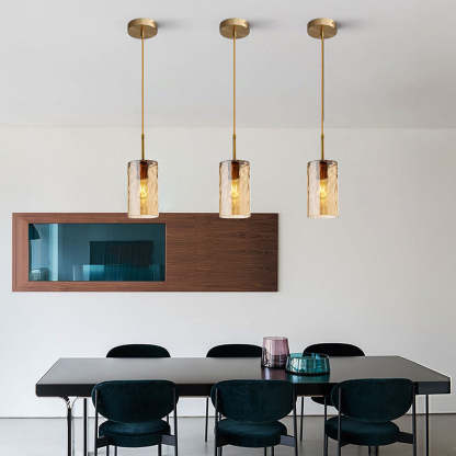 Modern Glass Clear Amber Pendant Light For Kitchen Island