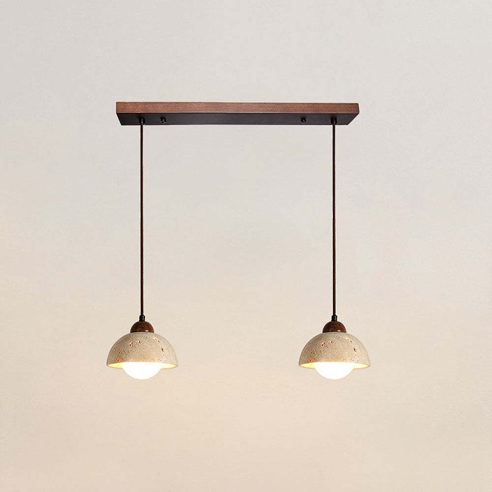 Retro Rustic Natural Stone Pendant Light For Dining Room