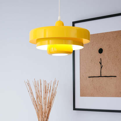 Medieval Danish Retro Yellow Bauhaus Ceiling Pendant Light