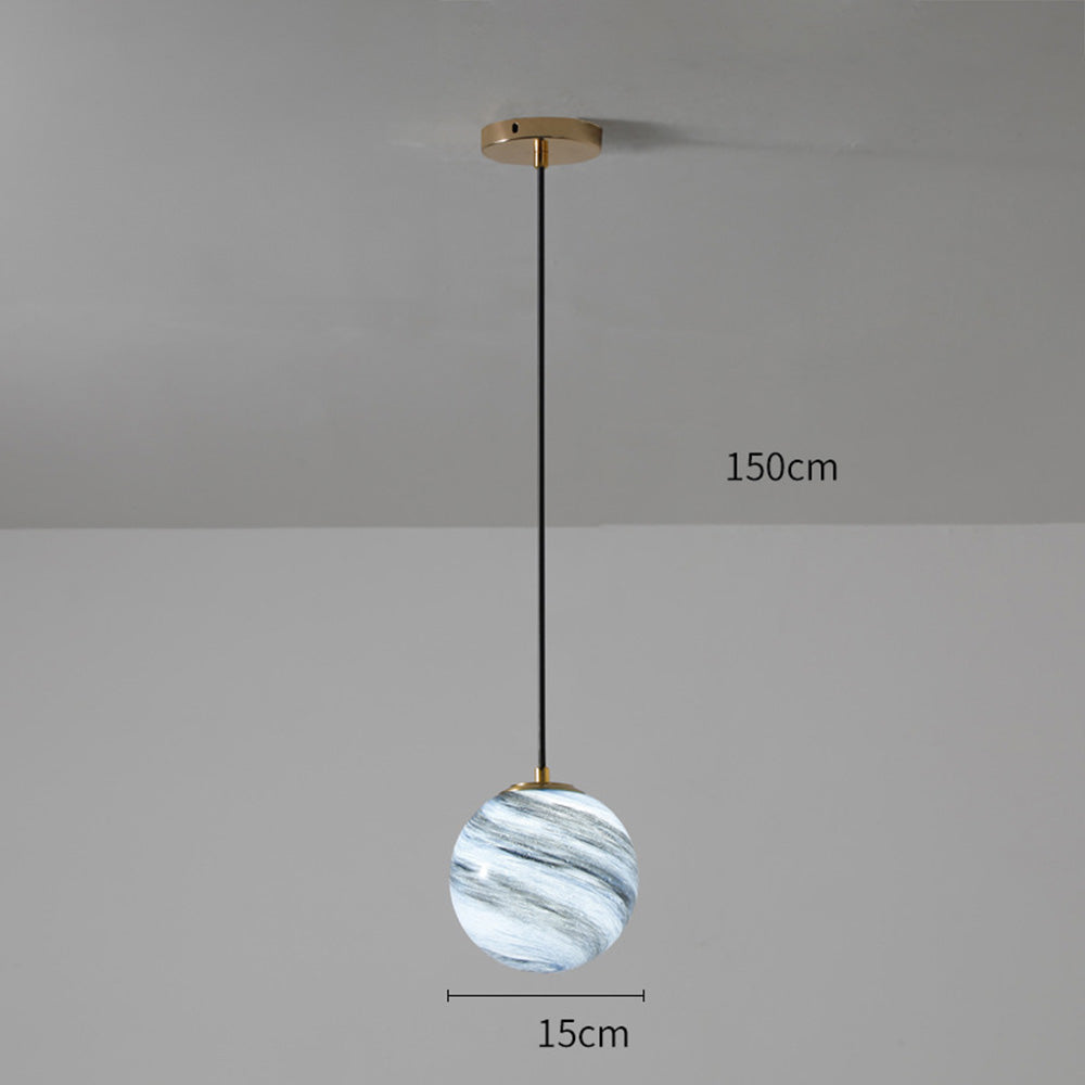 Planet Pretty Glass Pendant Light For Bedside