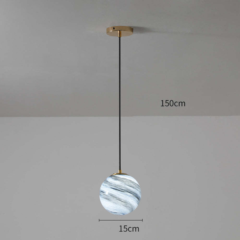 Planet Pretty Glass Pendant Light For Bedside