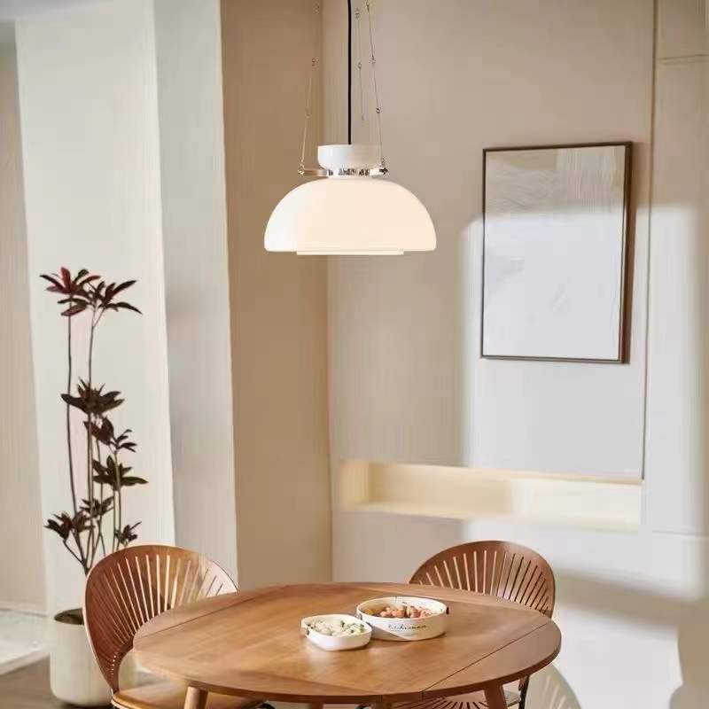 Mid-Century Modern Bauhaus Dome Glass Pendant Light -Homdiy